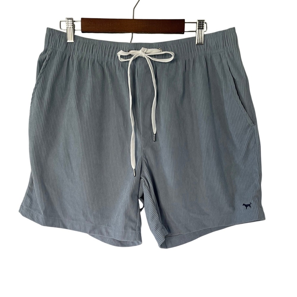 Simply Southern Mens Corduroy Shorts Dusty Blue Ribbed XL Pull On New